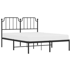 vidaXL Metal Bed Frame without Mattress with Headboard Black 140x190cm 3