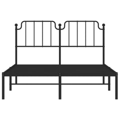vidaXL Metal Bed Frame without Mattress with Headboard Black 140x190cm 5