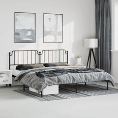 vidaXL Metal Bed Frame without Mattress with Headboard Black 183x213cm 1