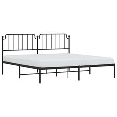 vidaXL Metal Bed Frame without Mattress with Headboard Black 193x203cm 4