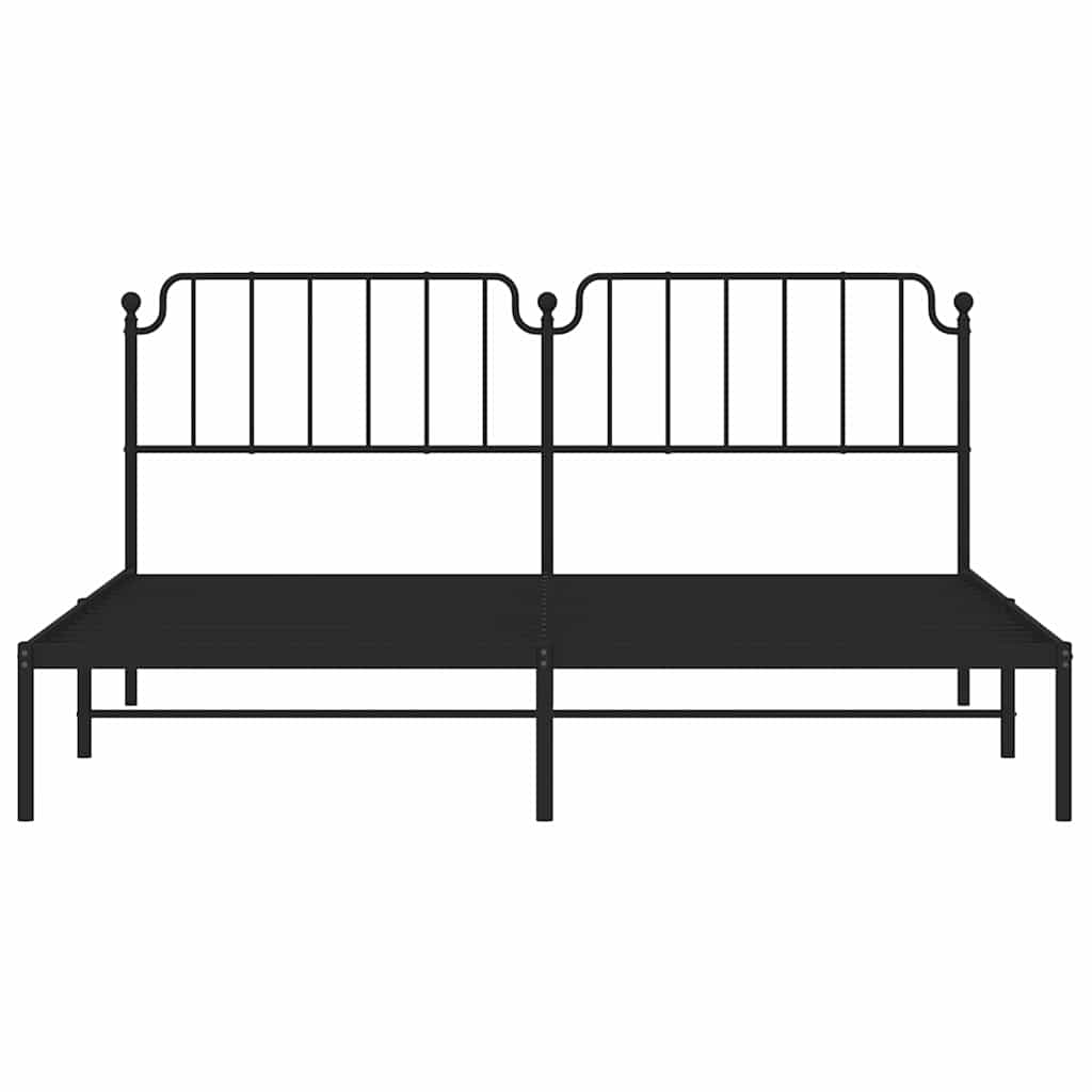 vidaXL Metal Bed Frame without Mattress with Headboard Black 193x203cm 6