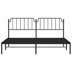 vidaXL Metal Bed Frame without Mattress with Headboard Black 193x203cm 6