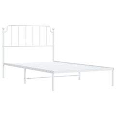 vidaXL Metal Bed Frame without Mattress with Headboard White 107x203cm 4
