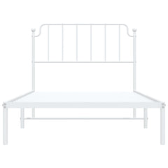 vidaXL Metal Bed Frame without Mattress with Headboard White 107x203cm 5