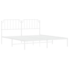 vidaXL Metal Bed Frame without Mattress with Headboard White 183x213cm 5