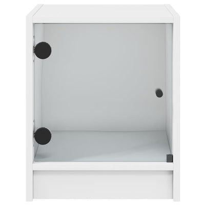 Bedside Cabinets with Glass Doors 2 pcs White 35x37x42 cm