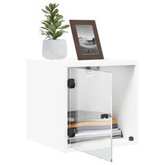 vidaXL Bedside Cabinets with Glass Doors 2 pcs White 35x37x35 cm 5