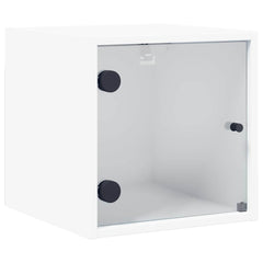 vidaXL Bedside Cabinets with Glass Doors 2 pcs White 35x37x35 cm 6