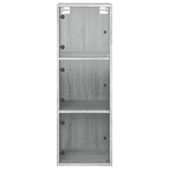 vidaXL Wall Cabinet with Glass Doors Grey Sonoma 35x37x100 cm 6