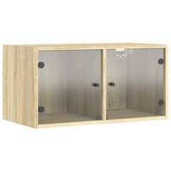 vidaXL Wall Cabinets with Glass Doors 2 pcs Sonoma Oak 68.5x37x35 cm 6