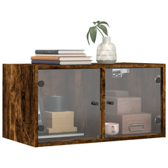 vidaXL Wall Cabinets with Glass Doors 2 pcs Smoked Oak 68.5x37x35 cm 4