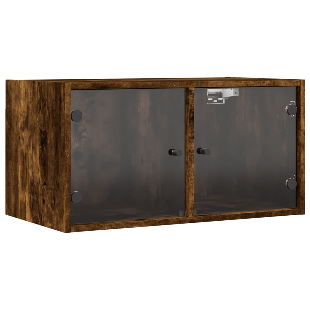 vidaXL Wall Cabinets with Glass Doors 2 pcs Smoked Oak 68.5x37x35 cm 6