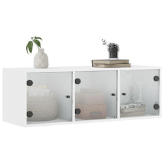 Wall Cabinet with Glass Doors White, image 4