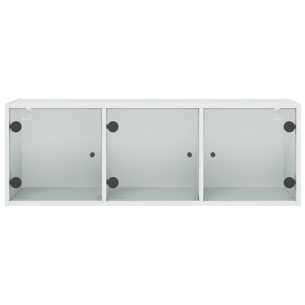 Wall Cabinet with Glass Doors White, image 6