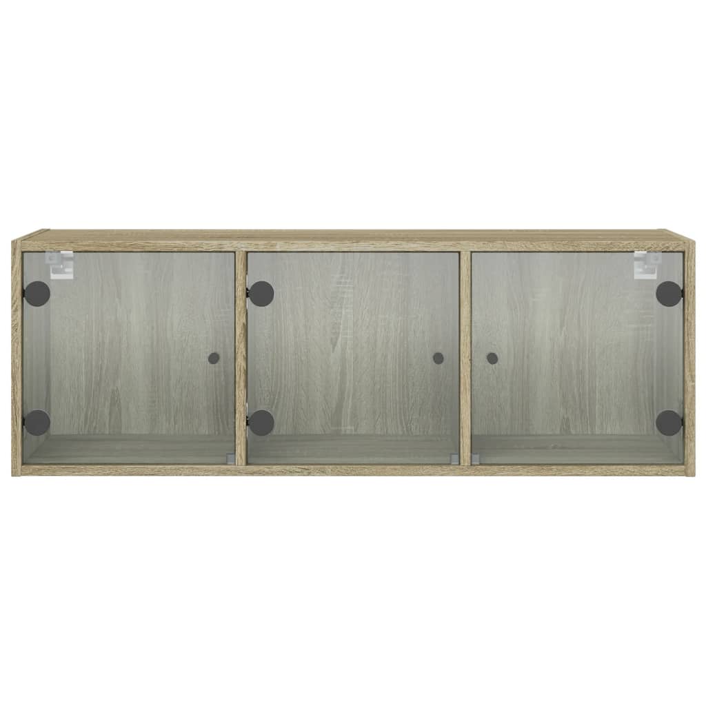 vidaXL Wall Cabinet with Glass Doors Sonoma Oak 102x37x35 cm 6
