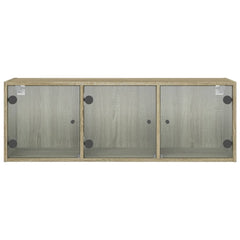 vidaXL Wall Cabinet with Glass Doors Sonoma Oak 102x37x35 cm 6