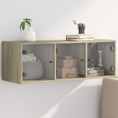 vidaXL Wall Cabinet with Glass Doors Sonoma Oak 102x37x35 cm 1
