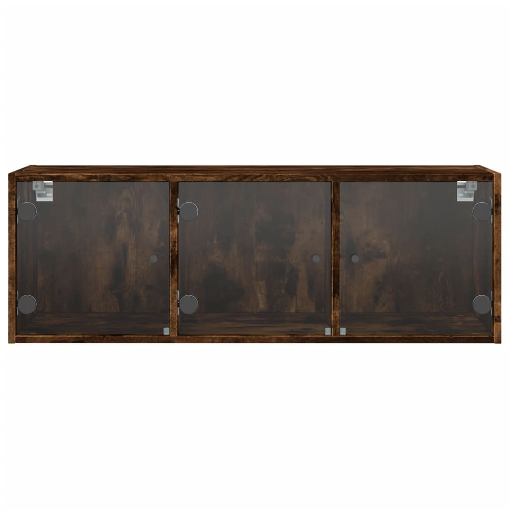 vidaXL Wall Cabinet with Glass Doors Smoked Oak 102x37x35 cm 6