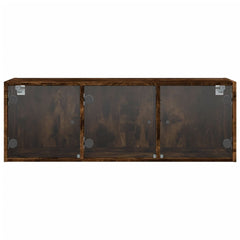 vidaXL Wall Cabinet with Glass Doors Smoked Oak 102x37x35 cm 6