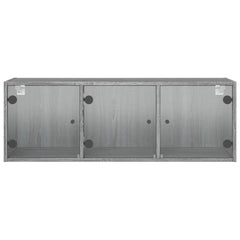 vidaXL Wall Cabinet with Glass Doors Grey Sonoma 102x37x35 cm 6