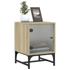 vidaXL Bedside Cabinets with Glass Doors 2 pcs Sonoma Oak 35x37x50 cm 5