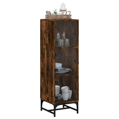 vidaXL Highboard with Glass Doors Smoked Oak 35x37x120 cm 4
