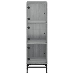 vidaXL Highboard with Glass Doors Grey Sonoma 35x37x120 cm 6