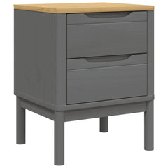 vidaXL Bedside Cabinet FLORO Grey 45x39x57 cm Solid Wood Pine 2