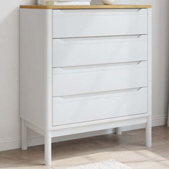Chest of Drawers "FLORO" Solid Wood Pine White