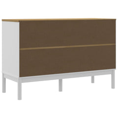 Sideboard "FLORO" 114x43x74 cm Solid Wood Pine White