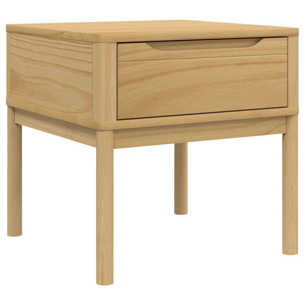 Lamp Table "FLORO" 55x55x54 cm Solid Wood Pine Wax brown