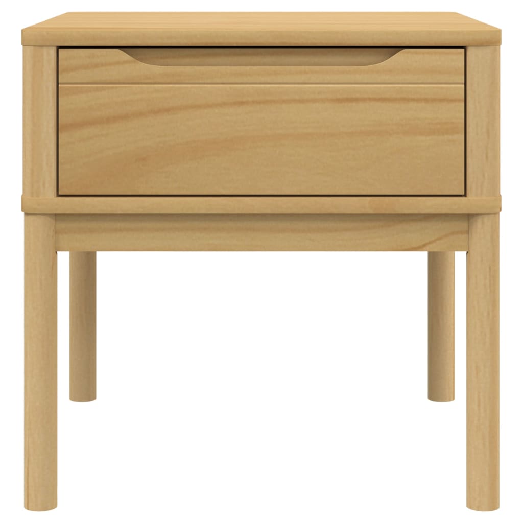 Lamp Table "FLORO" 55x55x54 cm Solid Wood Pine Wax brown