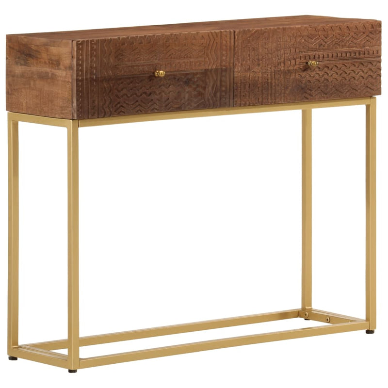 Console Table 90x30x76 cm Solid Wood Mango and Iron