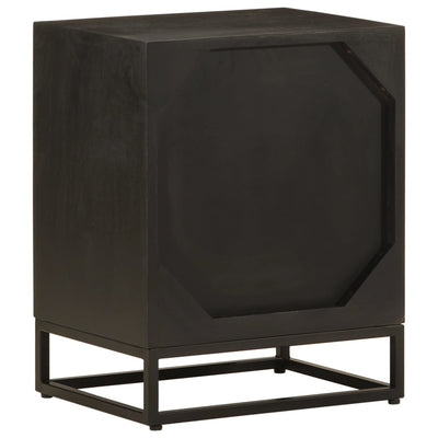 Bedside Cabinet Black 40x30x50 cm Solid Wood Mango and Iron