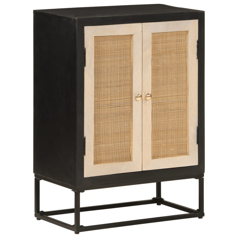 Sideboard Black 55x30x76 cm Solid Wood Mango and Iron