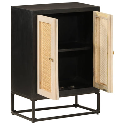 Sideboard Black 55x30x76 cm Solid Wood Mango and Iron