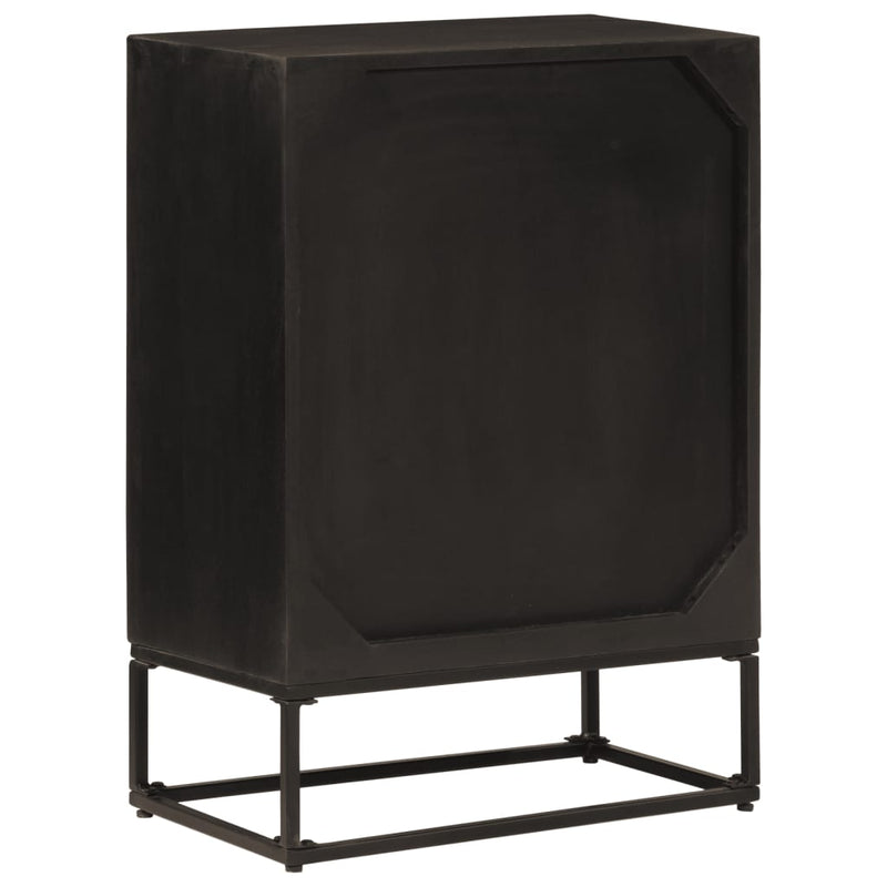 Sideboard Black 55x30x76 cm Solid Wood Mango and Iron