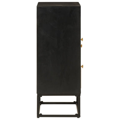 Sideboard Black 55x30x76 cm Solid Wood Mango and Iron