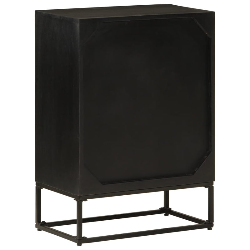 Sideboard Black 55x30x76 cm Solid Wood Mango and Iron