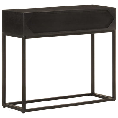 Console Table Black 90x30x76 cm Solid Wood Mango and Iron