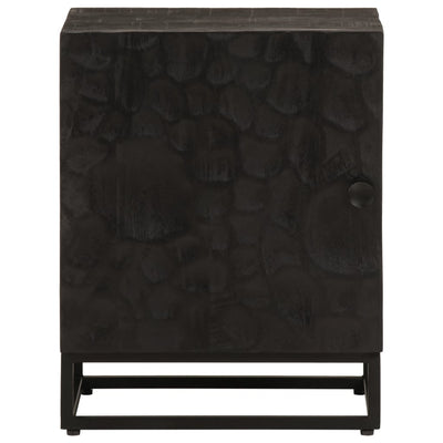 Bedside Cabinet Black 40x30x50 cm Solid Wood Mango and Iron