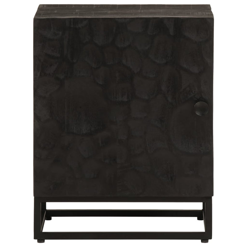 Bedside Cabinet Black 40x30x50 cm Solid Wood Mango and Iron