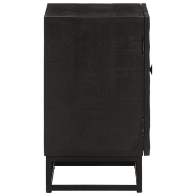 Bedside Cabinet Black 40x30x50 cm Solid Wood Mango and Iron