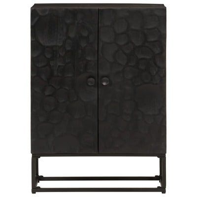 Sideboard Black 55x30x76 cm Solid Wood Mango and Iron