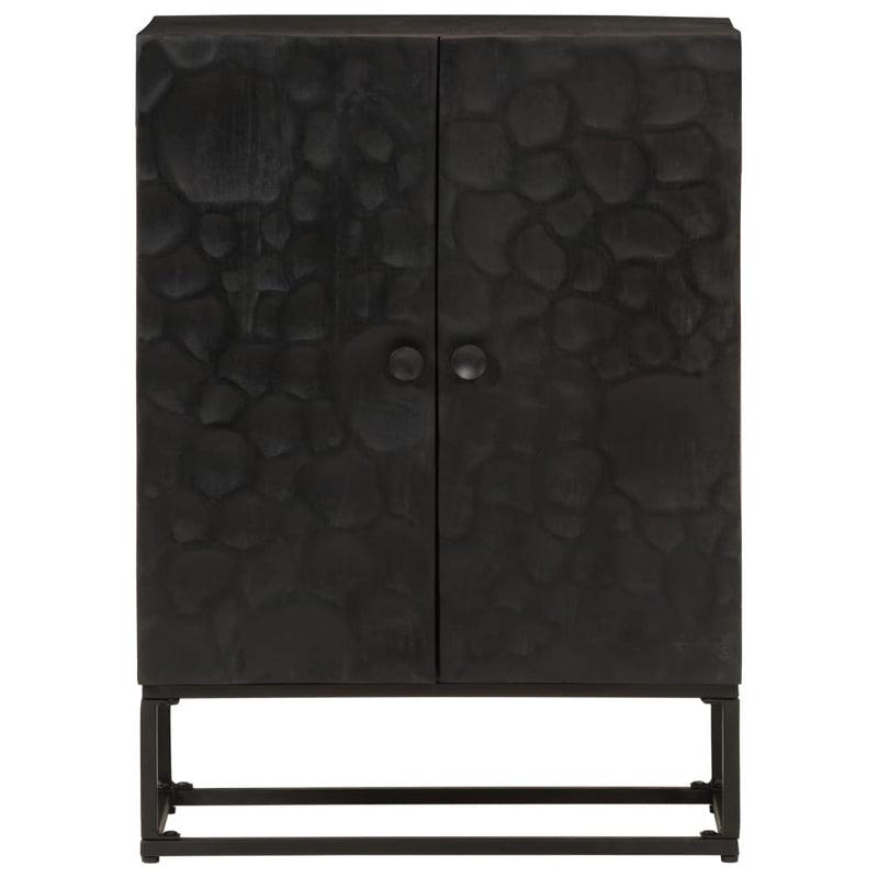 Sideboard Black 55x30x76 cm Solid Wood Mango and Iron