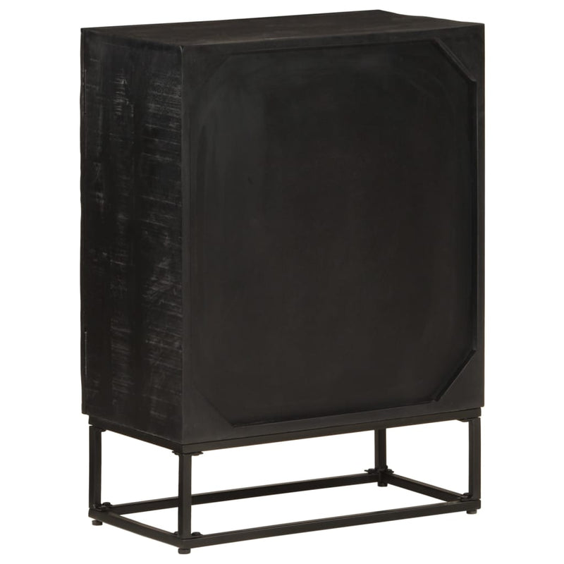 Sideboard Black 55x30x76 cm Solid Wood Mango and Iron