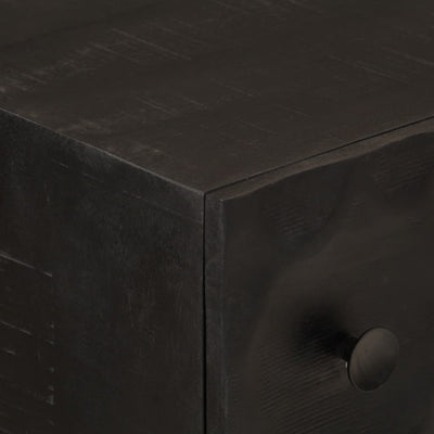 Chest of Drawers Black 55x30x76 cm Solid Wood Mango and Iron