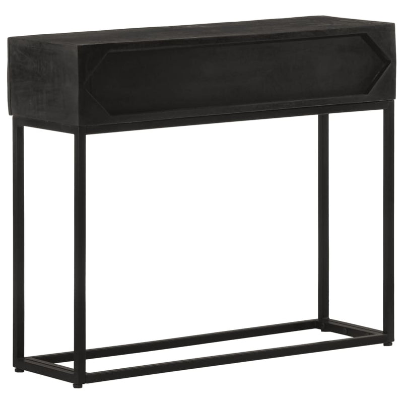 Console Table Black 90x30x76 cm Solid Wood Mango and Iron