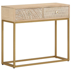 vidaXL Console Table 90x30x76 cm Solid Wood Mango and Iron 1