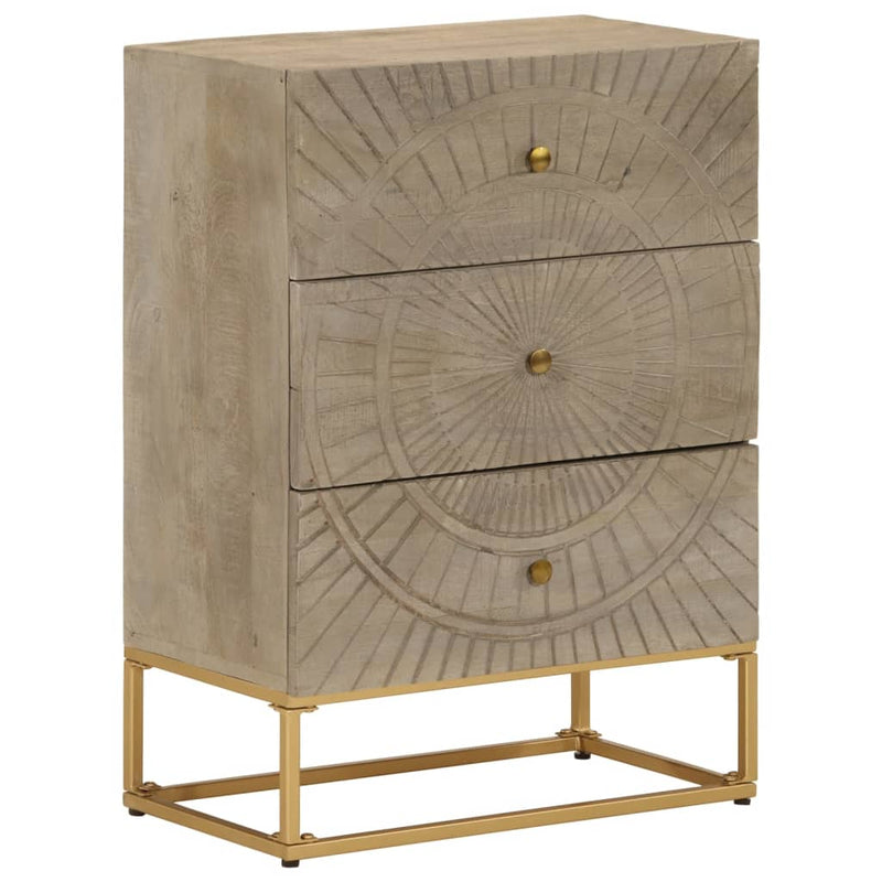 Chest of Drawers 55x30x76 cm Solid Wood Mango and Iron